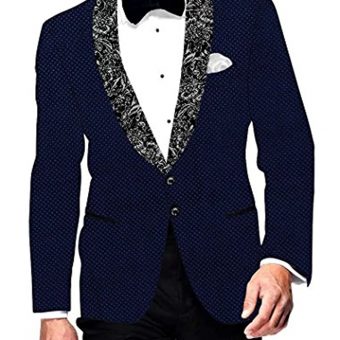 INMONARCH Mens Slim fit Casual Dark Navy Velvet Blazer Sport Jacket Coat Stylish Look VB15619